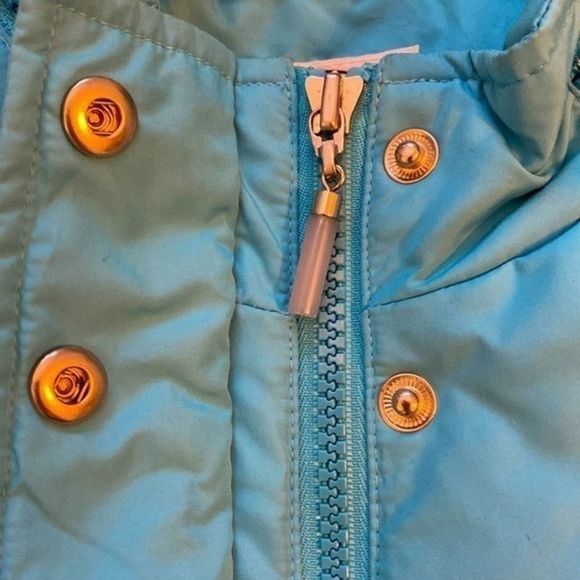 Talbots Turquoise Blue Puffer Vest with Hood - Picture 5 of 11